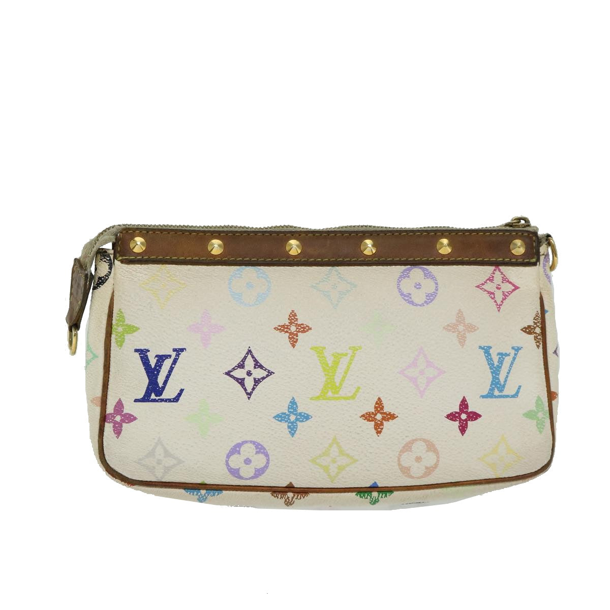 LOUIS VUITTON Multicolor Pochette Accessoires Pouch White M92649 LV 66409