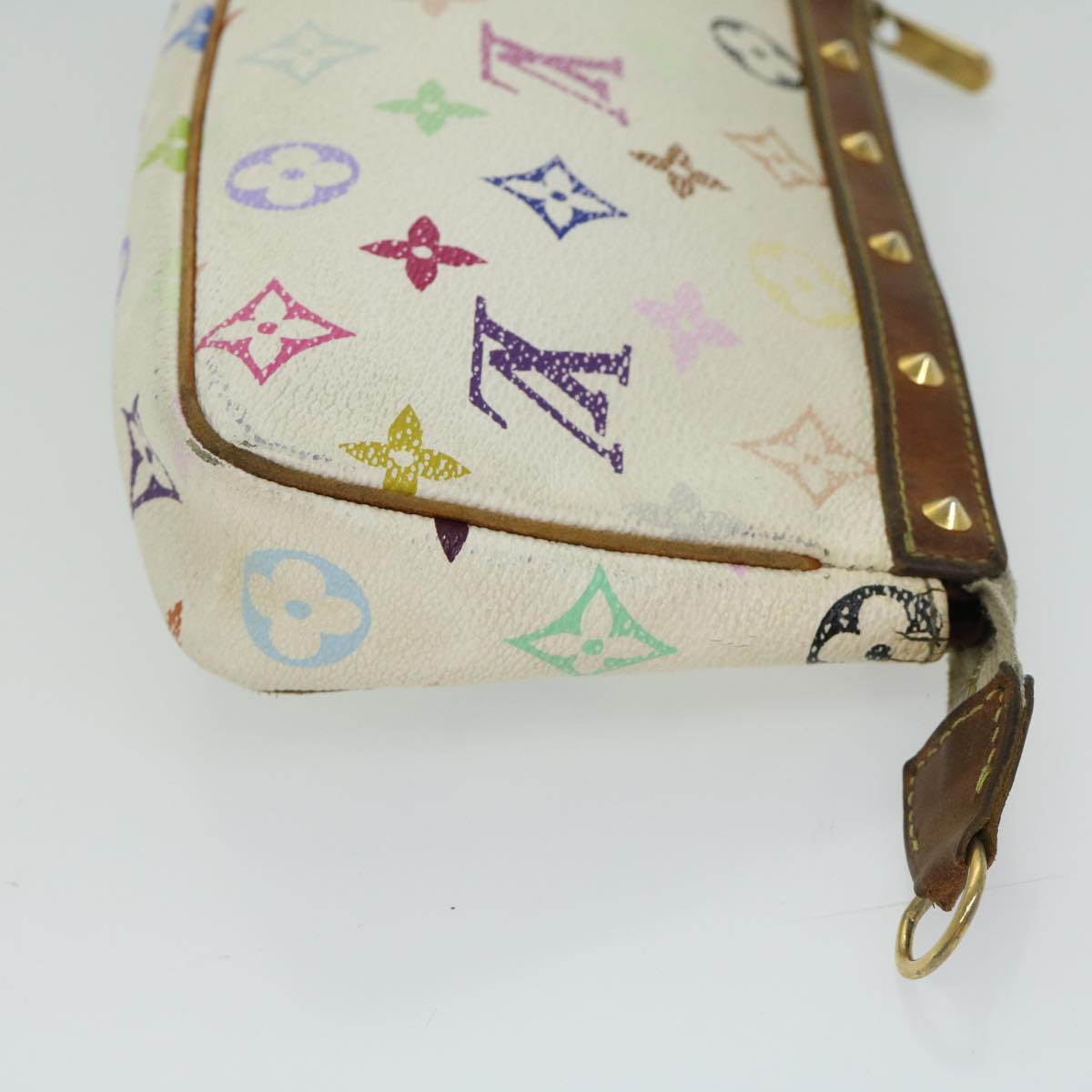 LOUIS VUITTON Multicolor Pochette Accessoires Pouch White M92649 LV 66409