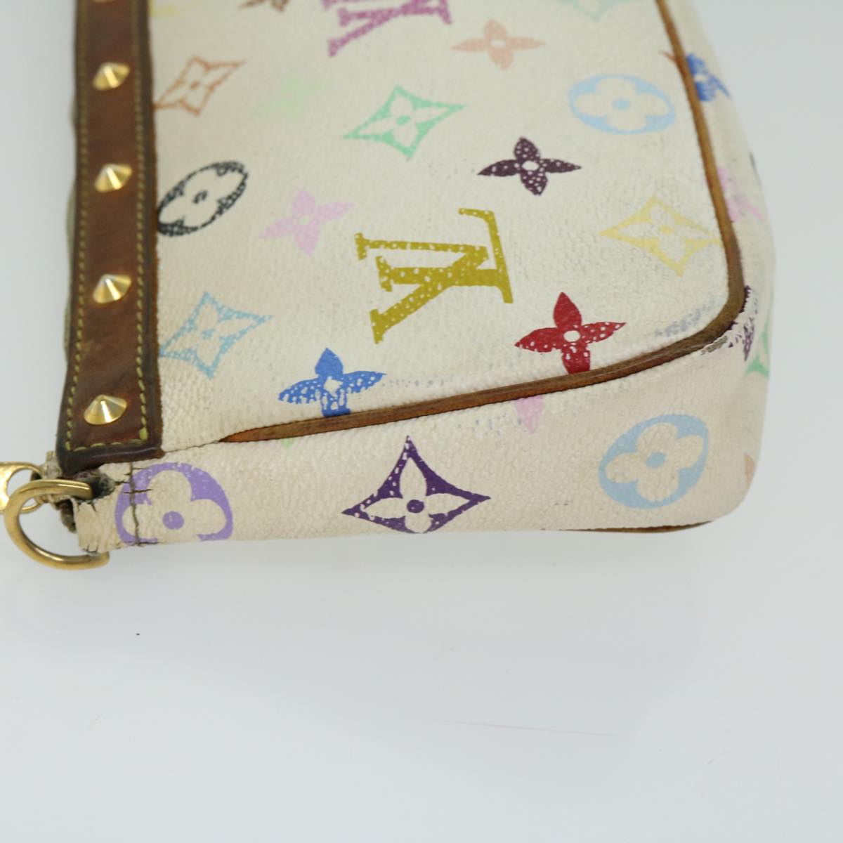 LOUIS VUITTON Multicolor Pochette Accessoires Pouch White M92649 LV 66409