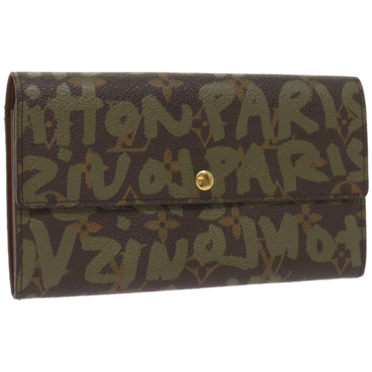 LOUIS VUITTON Monogram Graffiti Porte Monnaie Credit Khaki M92188 LV 66413