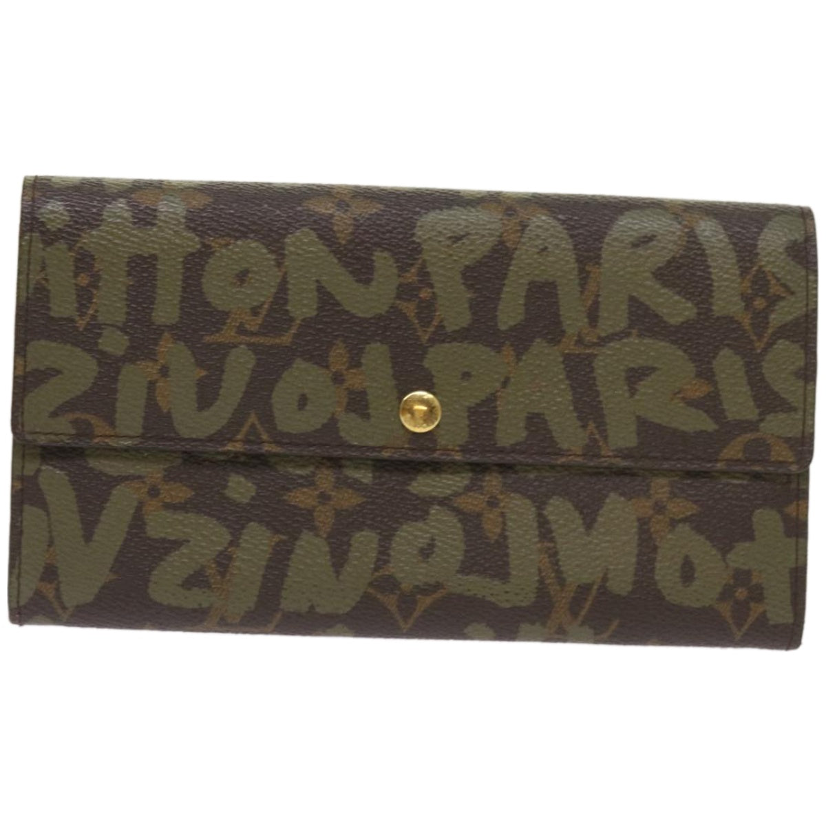 LOUIS VUITTON Monogram Graffiti Porte Monnaie Credit Khaki M92188 LV 66413