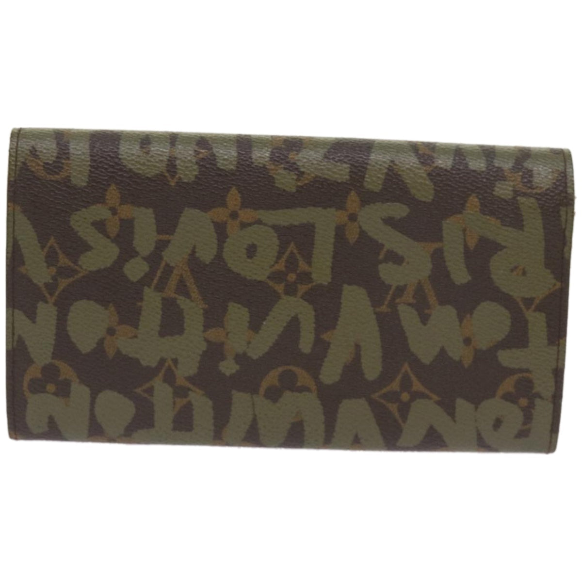 LOUIS VUITTON Monogram Graffiti Porte Monnaie Credit Khaki M92188 LV 66413