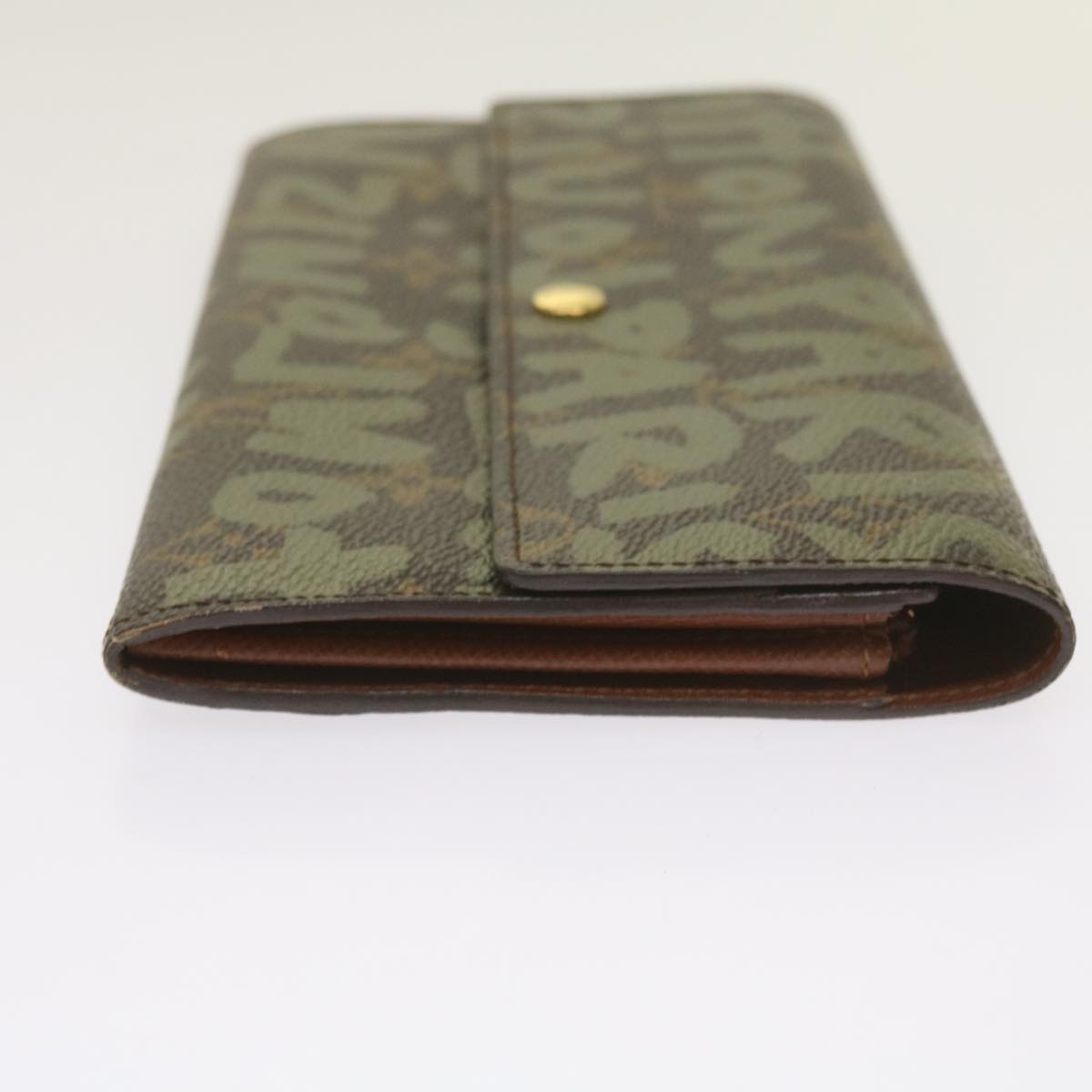 LOUIS VUITTON Monogram Graffiti Porte Monnaie Credit Khaki M92188 LV 66413