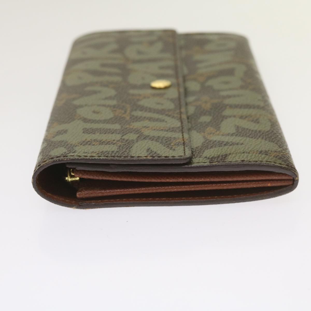 LOUIS VUITTON Monogram Graffiti Porte Monnaie Credit Khaki M92188 LV 66413