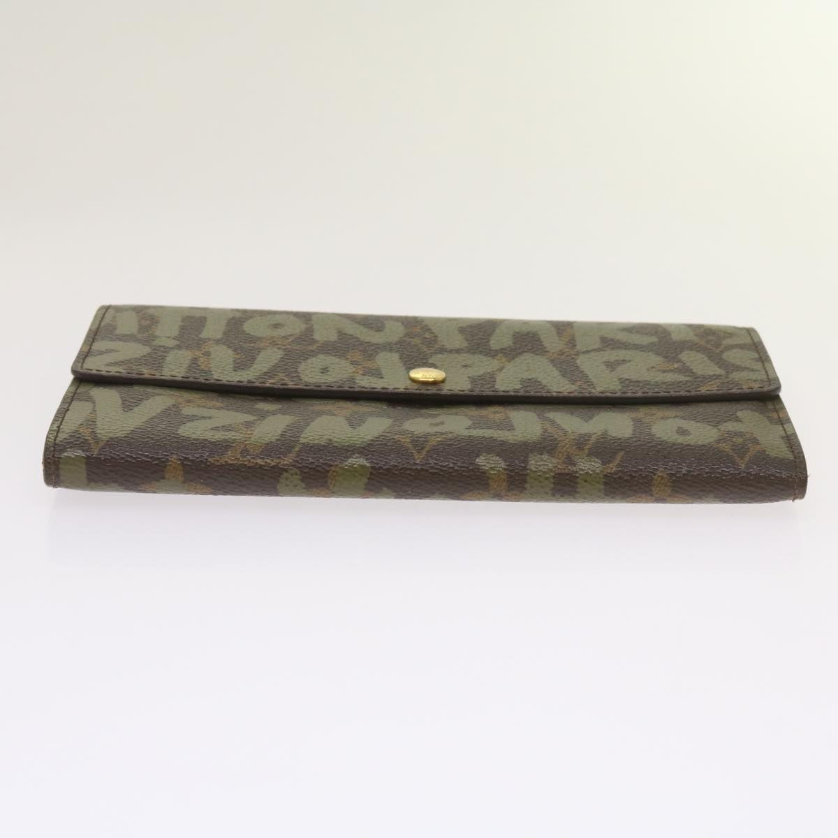 LOUIS VUITTON Monogram Graffiti Porte Monnaie Credit Khaki M92188 LV 66413
