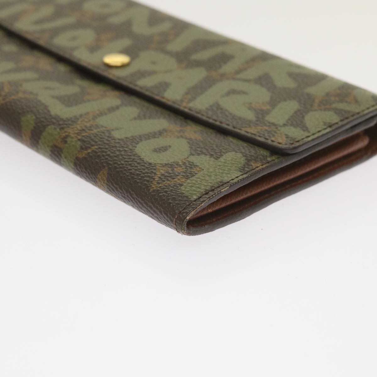 LOUIS VUITTON Monogram Graffiti Porte Monnaie Credit Khaki M92188 LV 66413