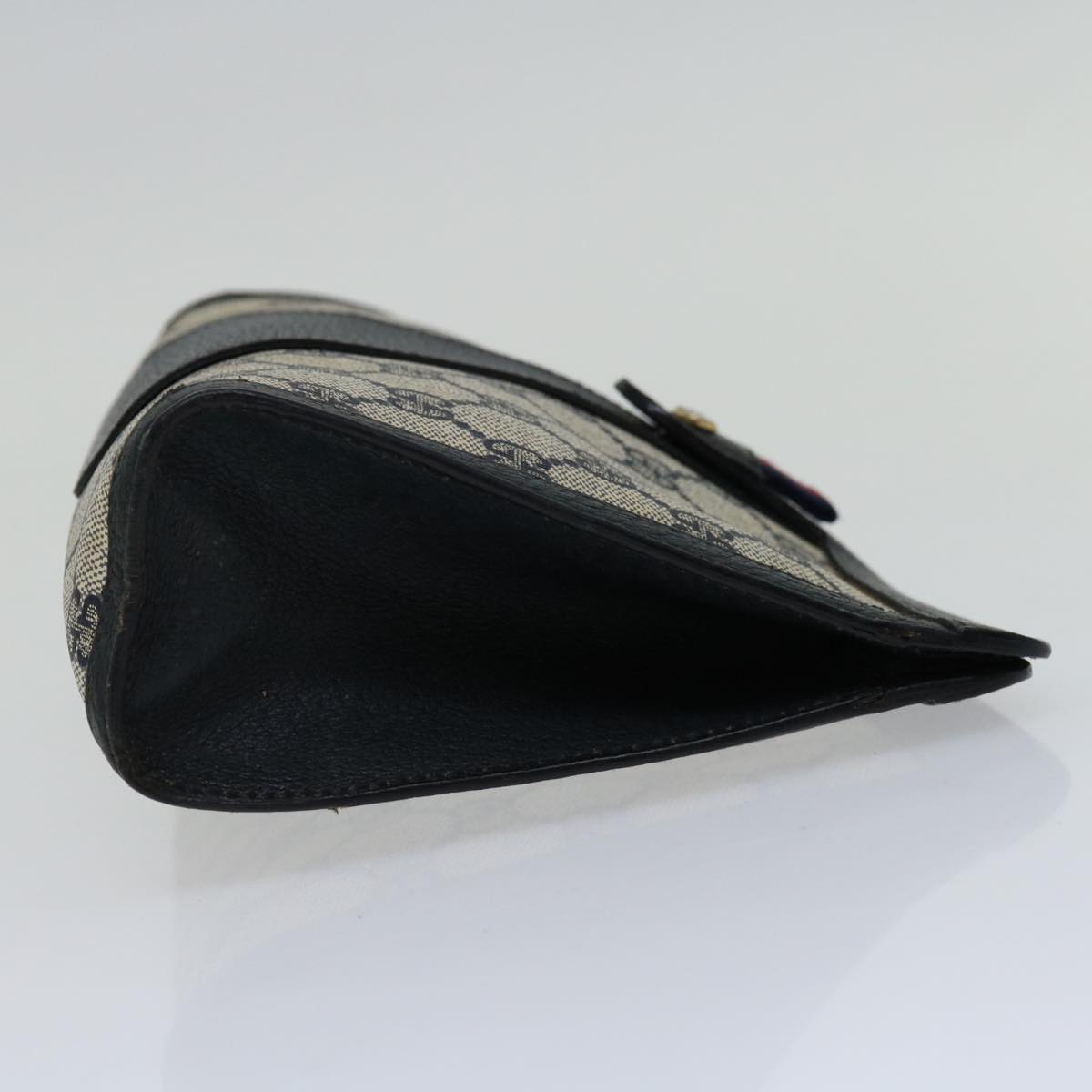 GUCCI GG Supreme Sherry Line Clutch Bag PVC Navy Red 89 01 032  66429