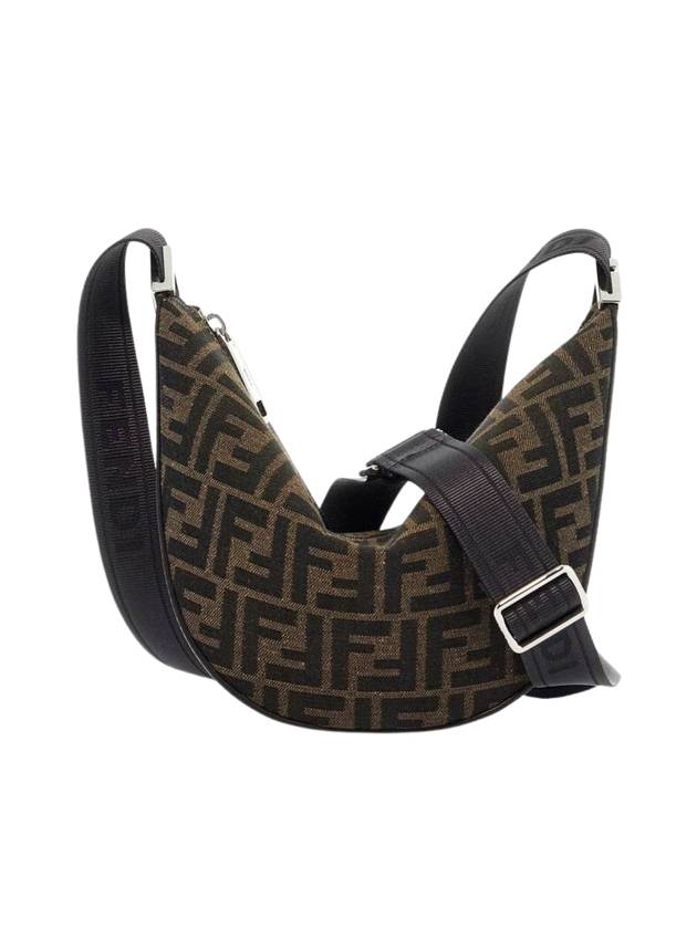 Luxury Fendi Melon FF Jacquard Small Shoulder Bag Brown