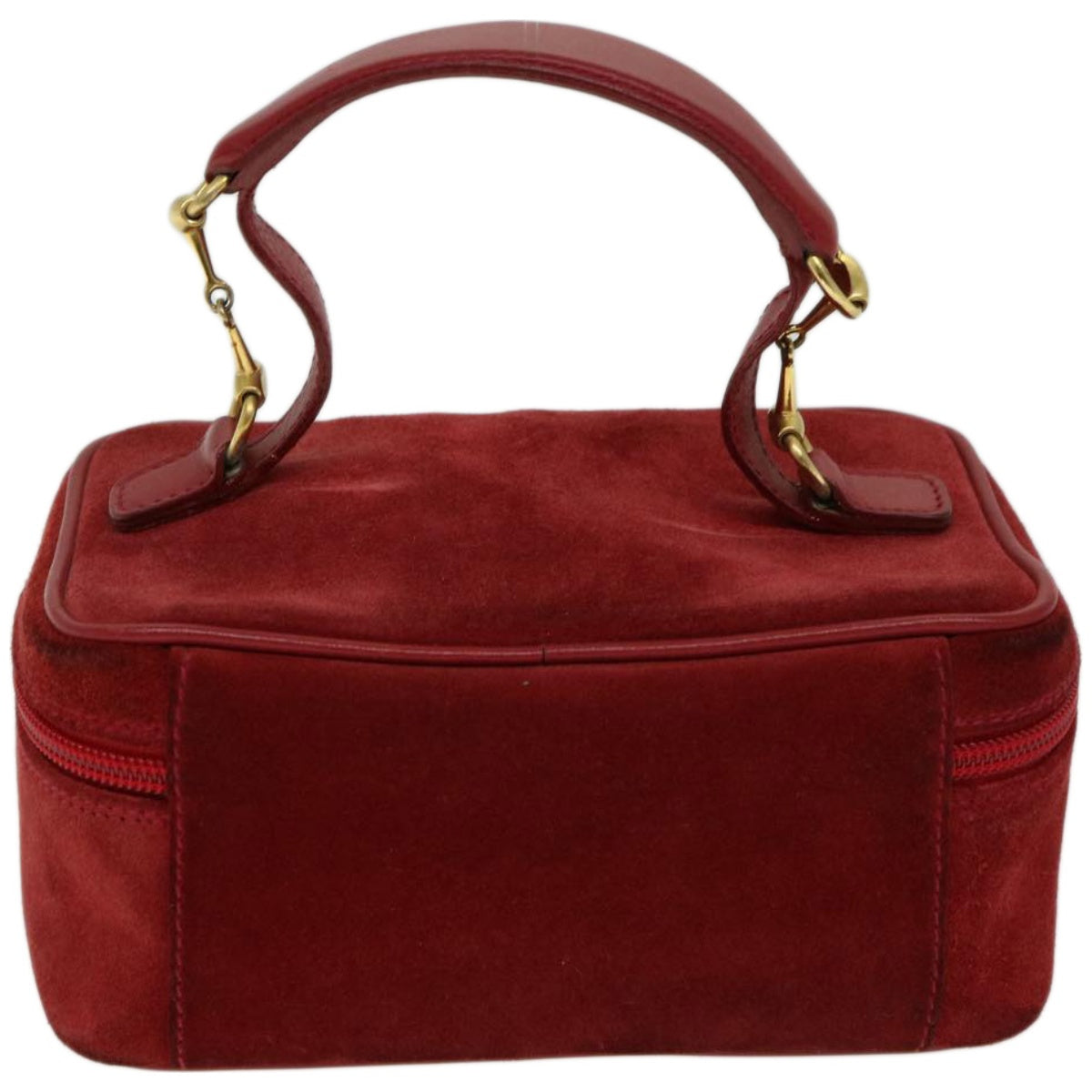 GUCCI Vanity Cosmetic Pouch Suede Red 032 1705 0141  66538