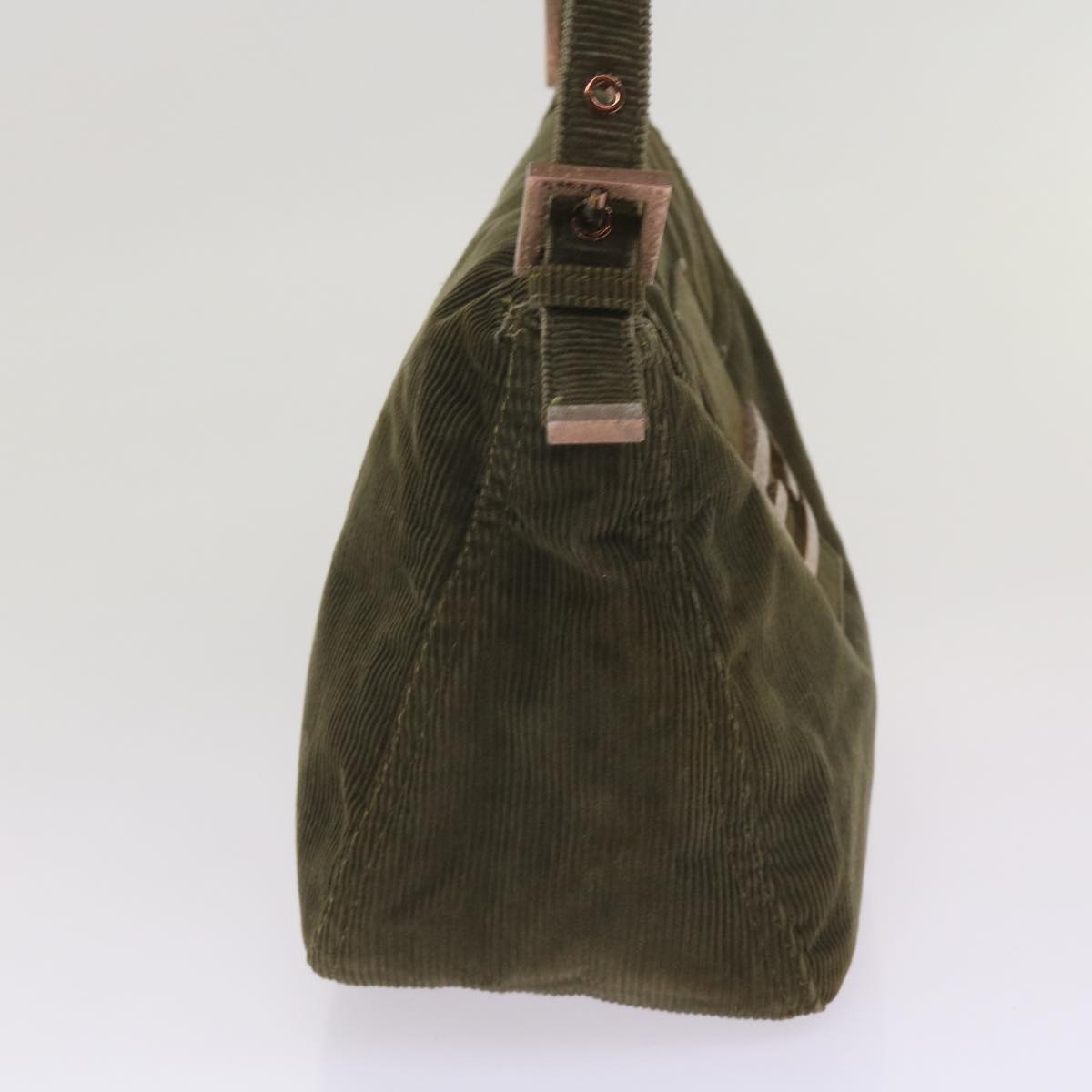 Luxury FendiMamma Baguette Shoulder Bag Corduroy Khaki66602