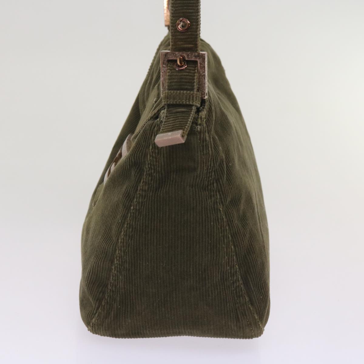Luxury FendiMamma Baguette Shoulder Bag Corduroy Khaki66602