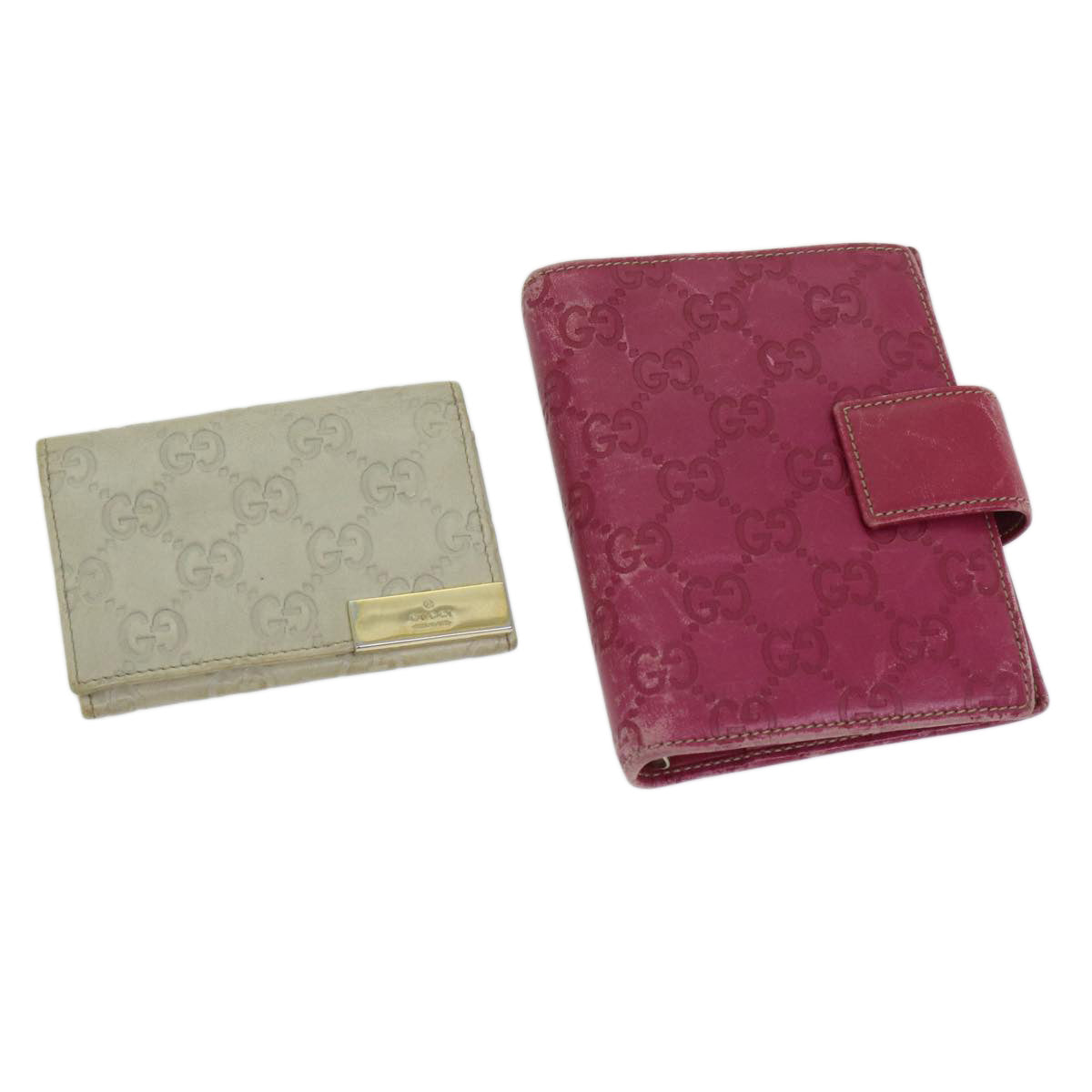 GUCCI Guccissima Day Planner Cover Card Case 2Set Beige Pink  66632