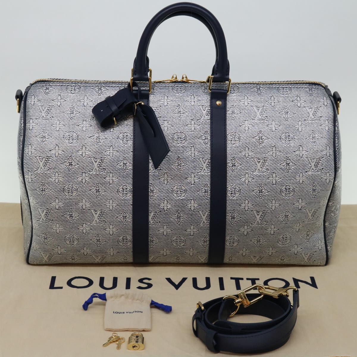 LOUIS VUITTON Laminated Jacquard Keepall Bandouliere 45 Bag M22923 66710S