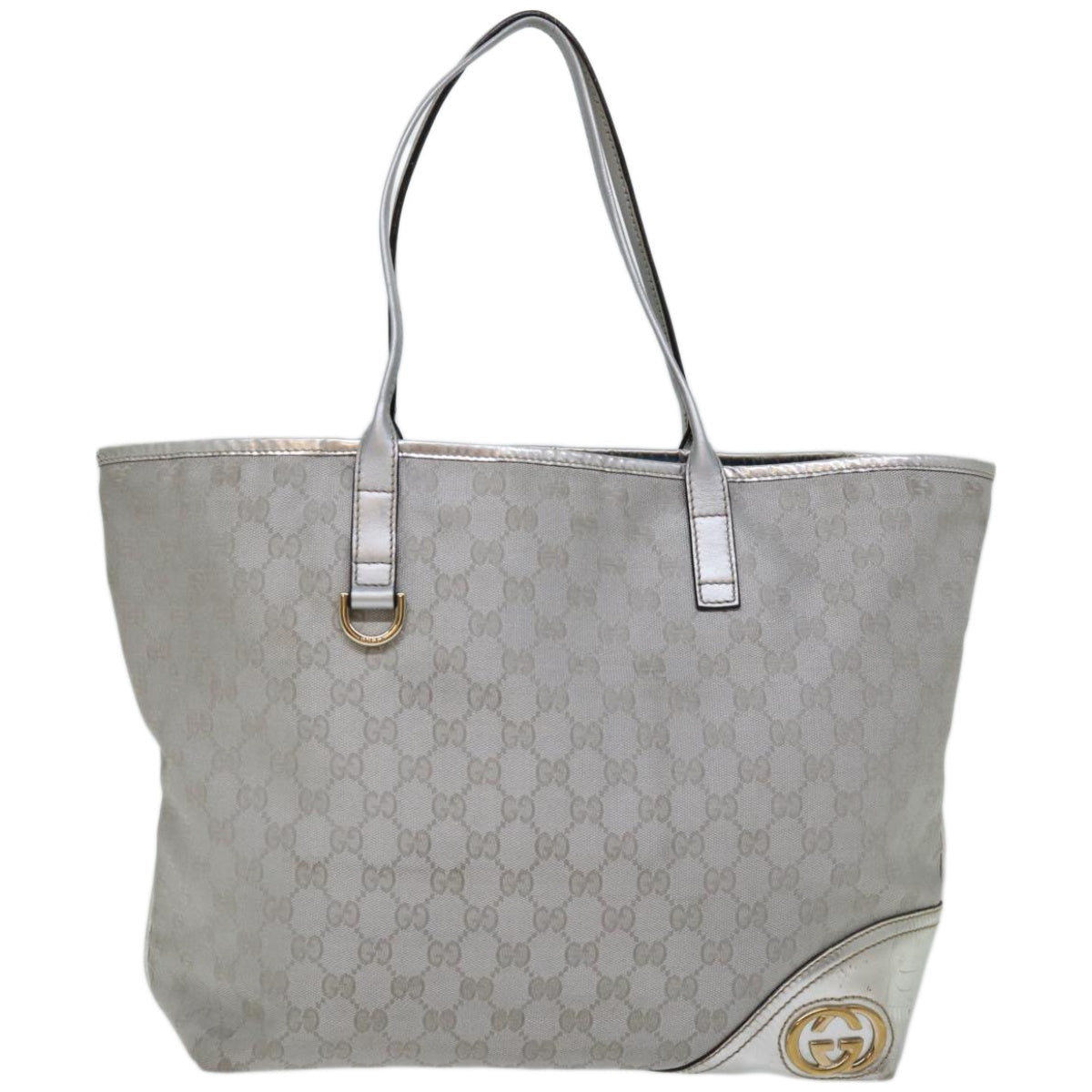 GUCCI GG Canvas Tote Bag Silver 169945  66727