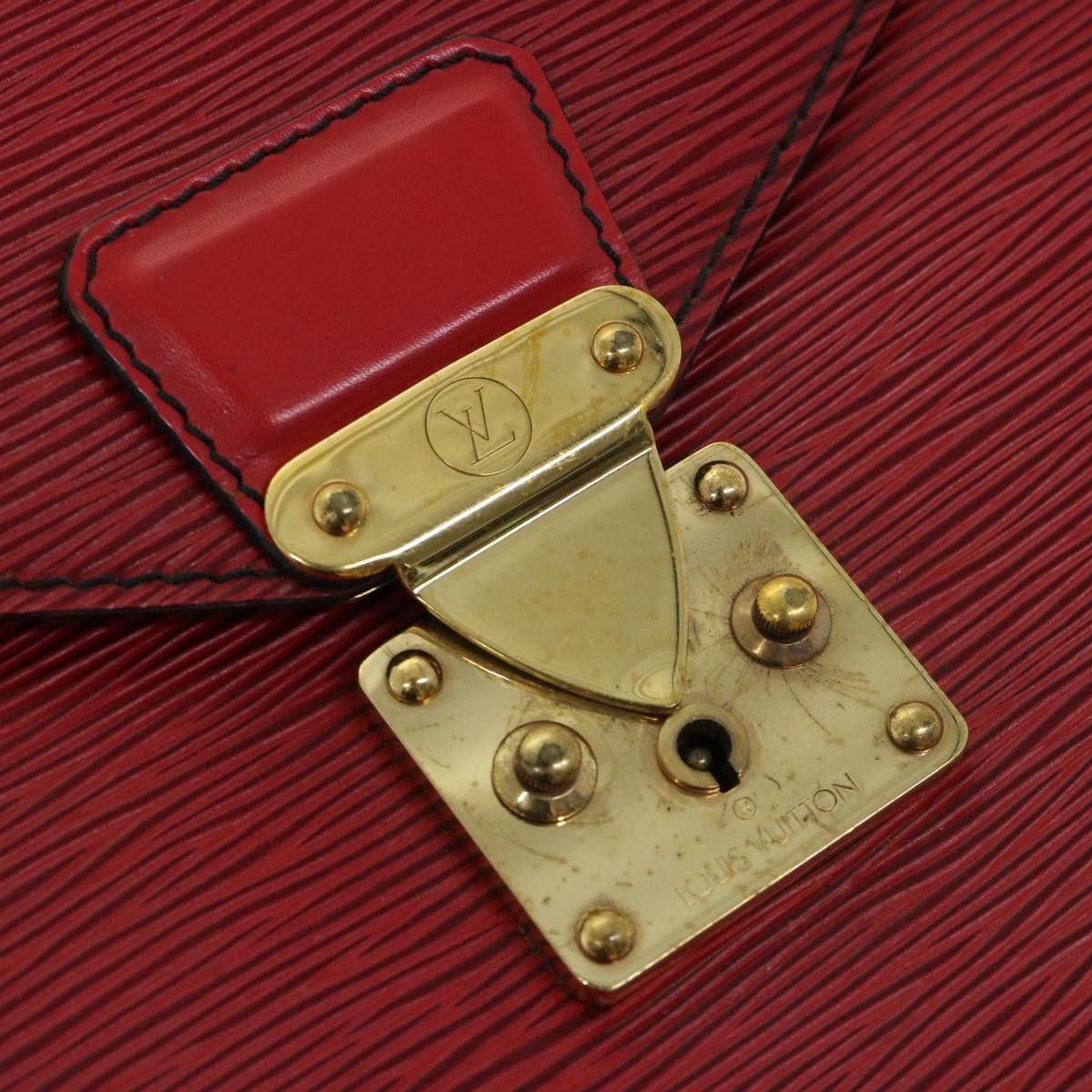 LOUIS VUITTON Epi Porte Documents Bandouliere Briefcase Red LV 66780
