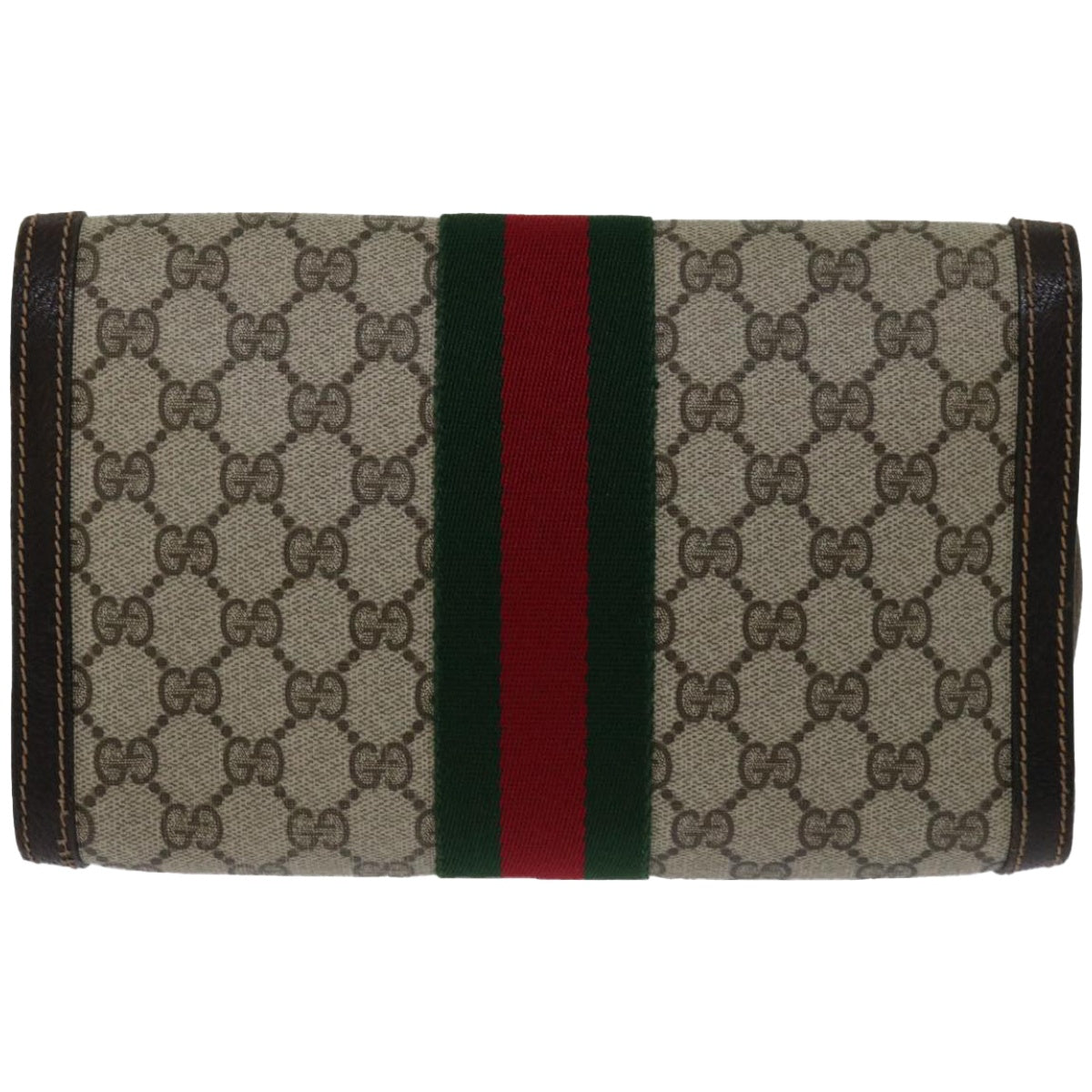 GUCCI GG Supreme Web Sherry Line Clutch Bag Beige Red 41 014 3087 25  66850