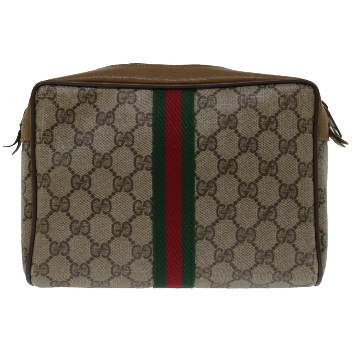 GUCCI GG Supreme Web Sherry Line Clutch Bag Beige Red Green 89 01 012  66852