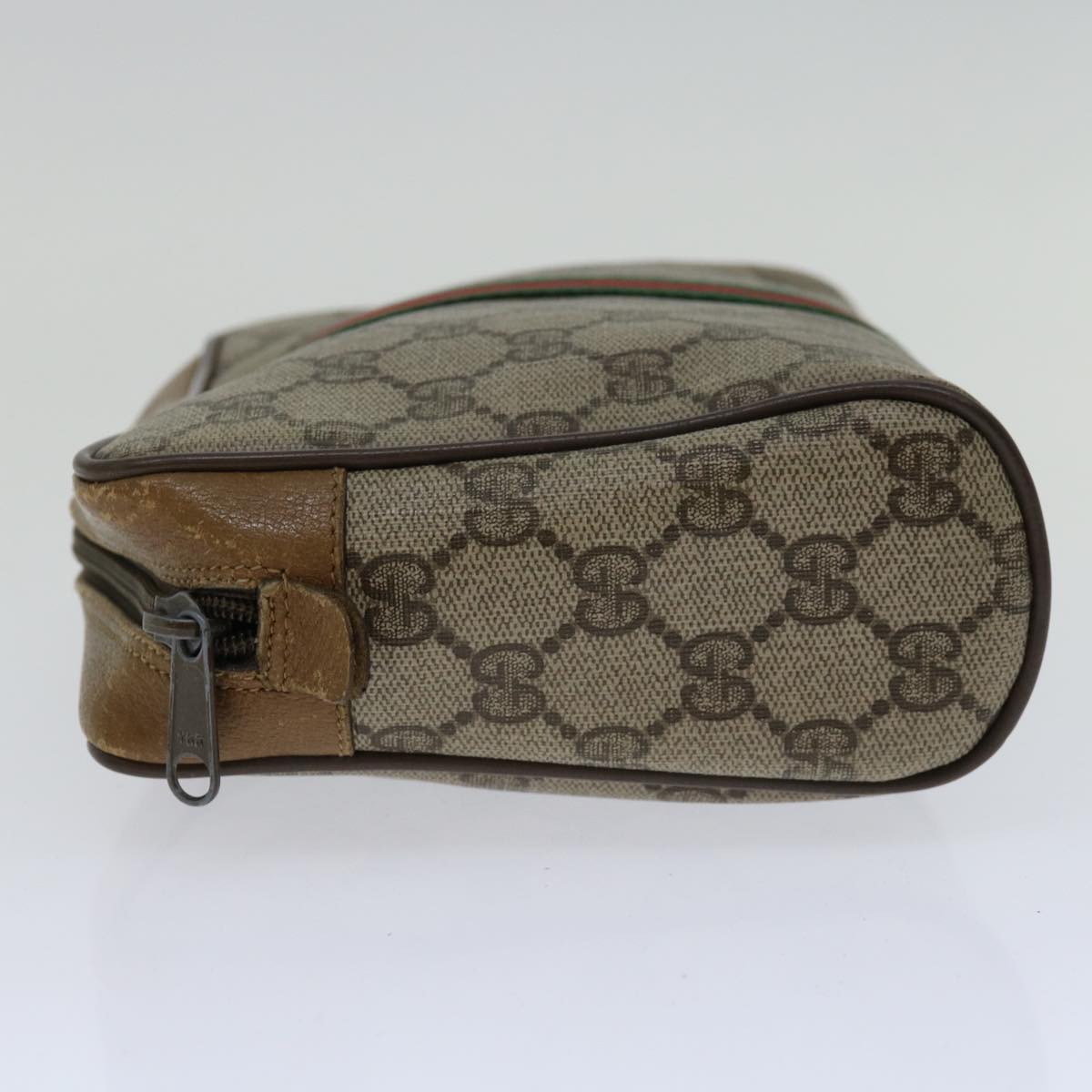 GUCCI GG Supreme Web Sherry Line Clutch Bag Beige Red Green 89 01 012  66852