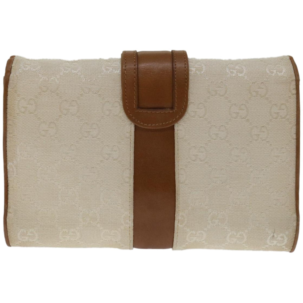 GUCCI GG Canvas Clutch Bag White  66853