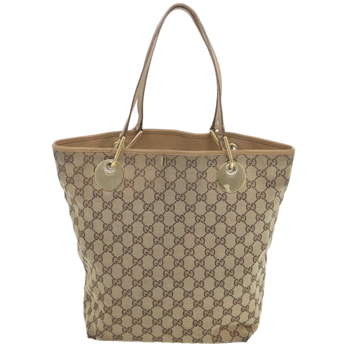 GUCCI GG Canvas Tote Bag Beige 120836  66932