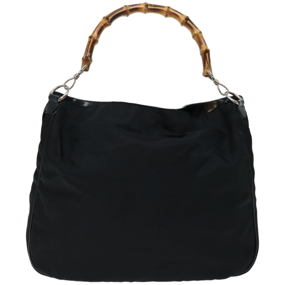 GUCCI Bamboo Shoulder Bag Nylon 2way Black 001 2404 1577  66949