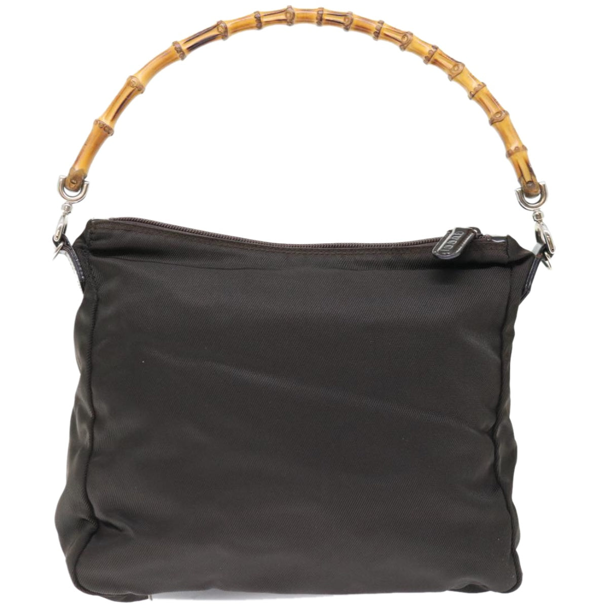 GUCCI Bamboo Shoulder Bag Nylon Brown 000 2058 0509 5  66950