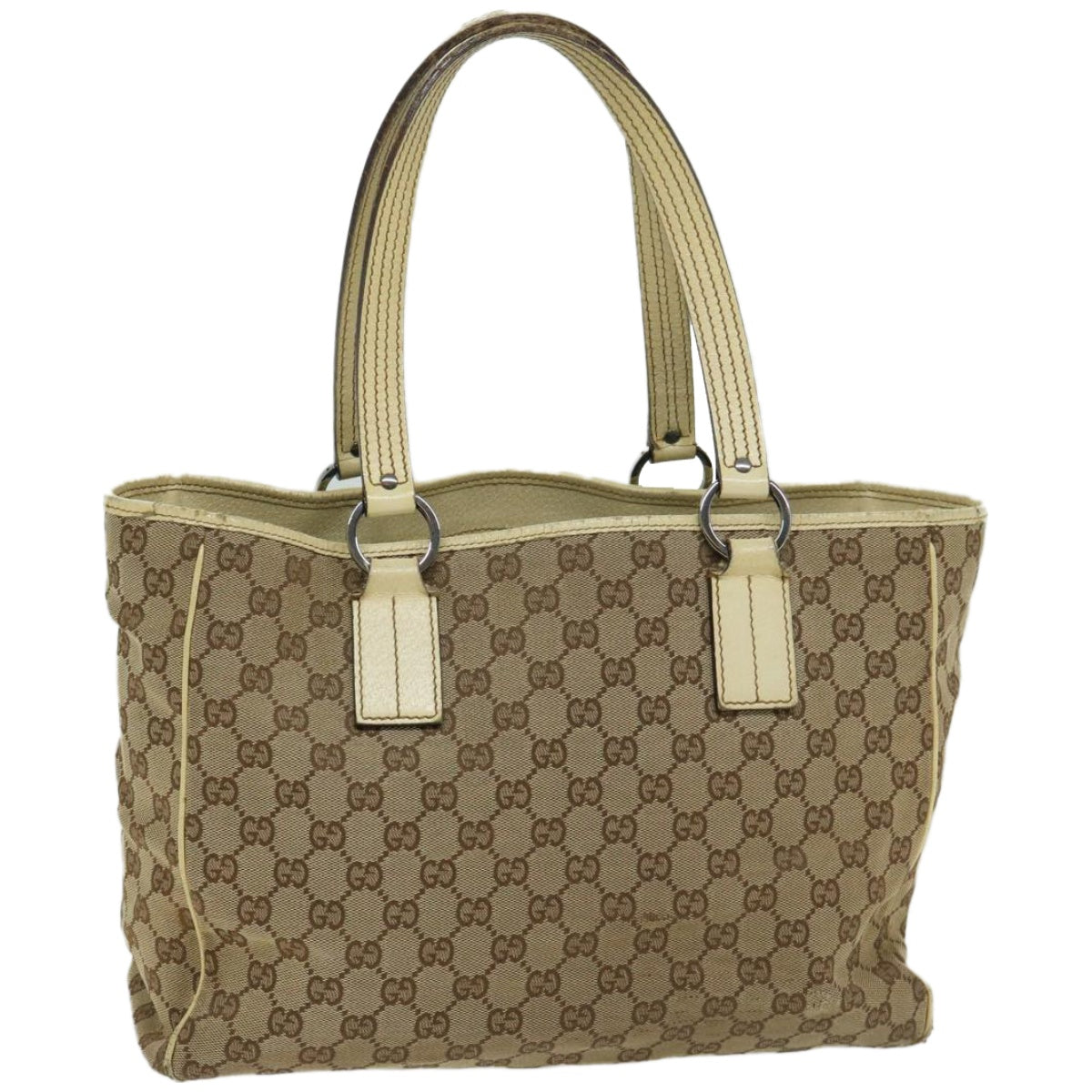 GUCCI GG Canvas Tote Bag Beige 113017  66971