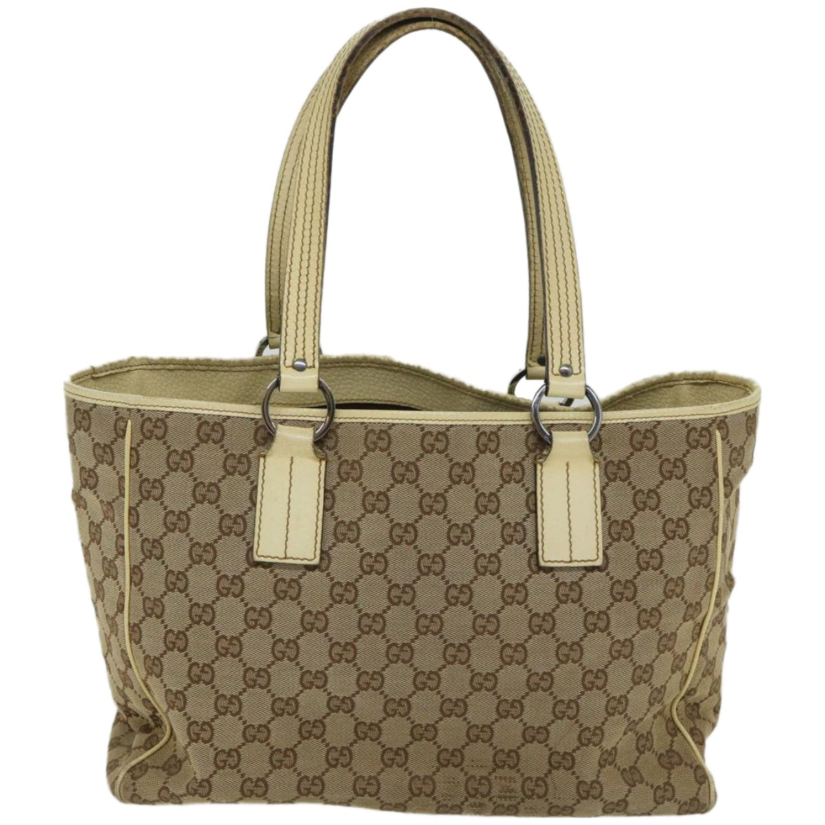 GUCCI GG Canvas Tote Bag Beige 113017  66971