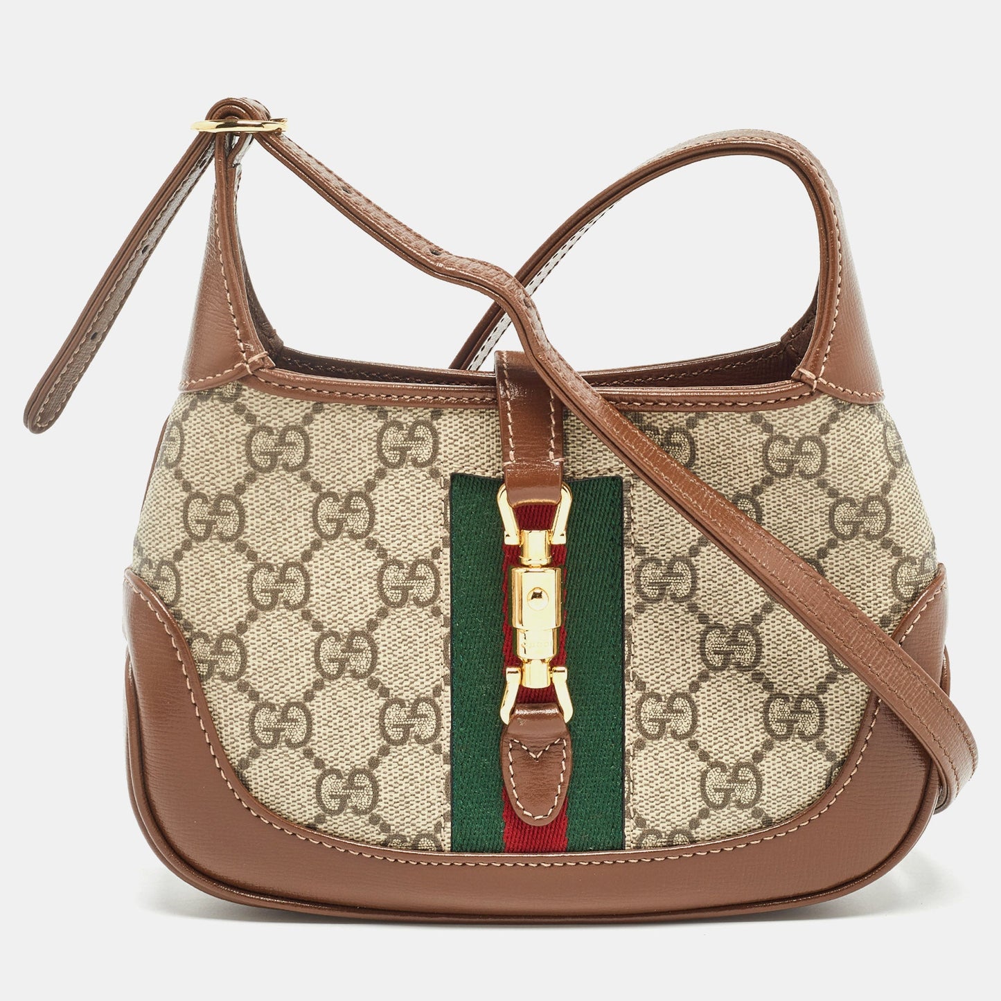 Luxury Gucci Trending 2025 Beige/Tan GG Supreme Canvas and Leather Mini 1961 Jackie Shoulder Bag