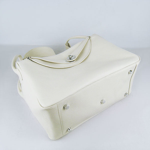 Luxury Hermes Lindy 34cm handbag 6208 beige Silver