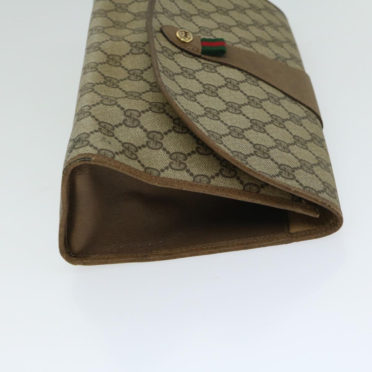GUCCI GG Supreme Web Sherry Line Clutch Bag Beige Red Green 89 01 031  67007