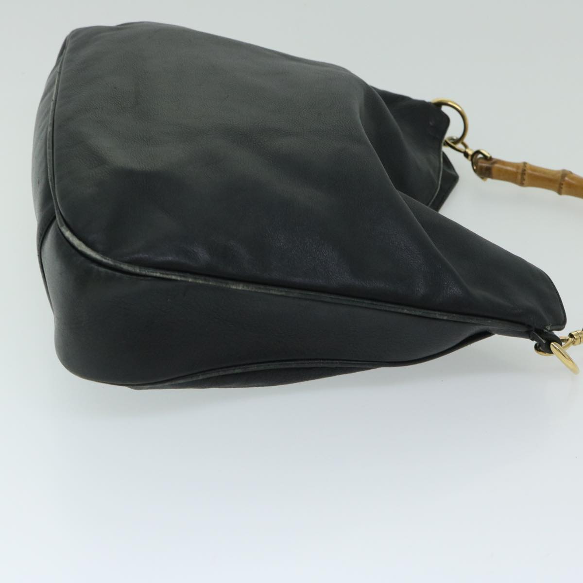 GUCCI Bamboo Shoulder Bag Leather 2way Black 001 1577  67045
