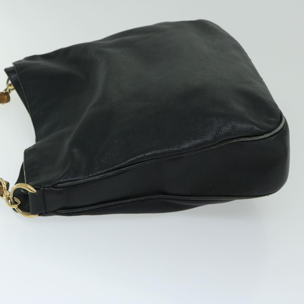 GUCCI Bamboo Shoulder Bag Leather 2way Black 001 1577  67045