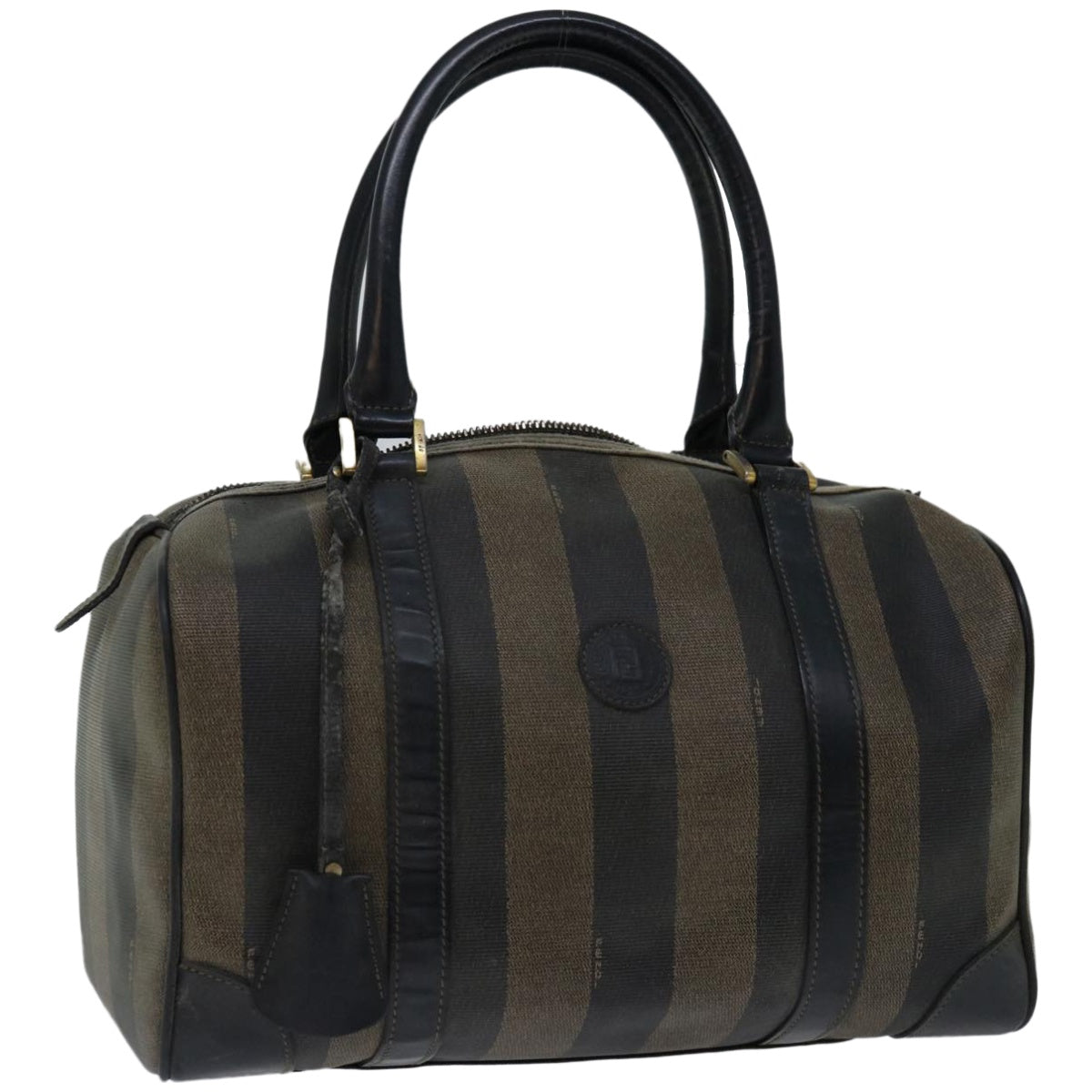Luxury FendiPecan Canvas Hand Bag Brown Black67084