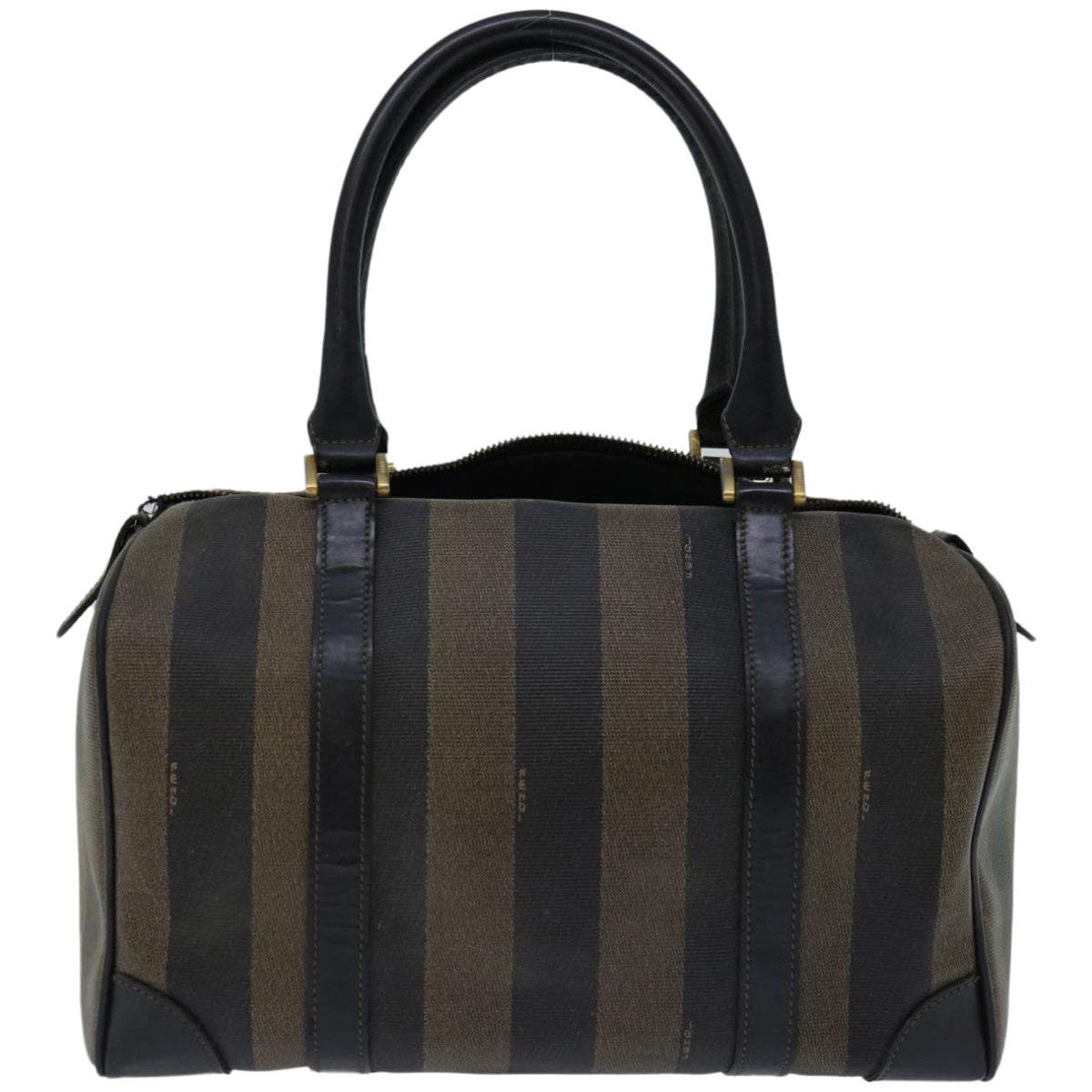 Luxury FendiPecan Canvas Hand Bag Brown Black67084