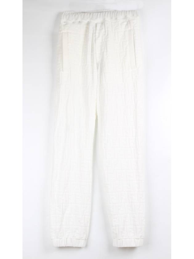 Luxury Fendi FF logo pants white 44 28