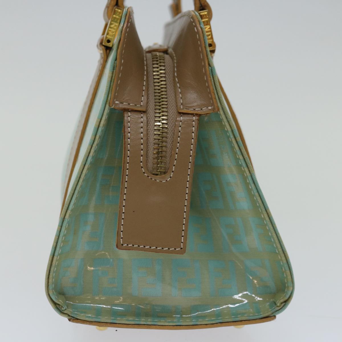 Luxury FendiZucchino Canvas Hand Bag Enamel Light Blue67120