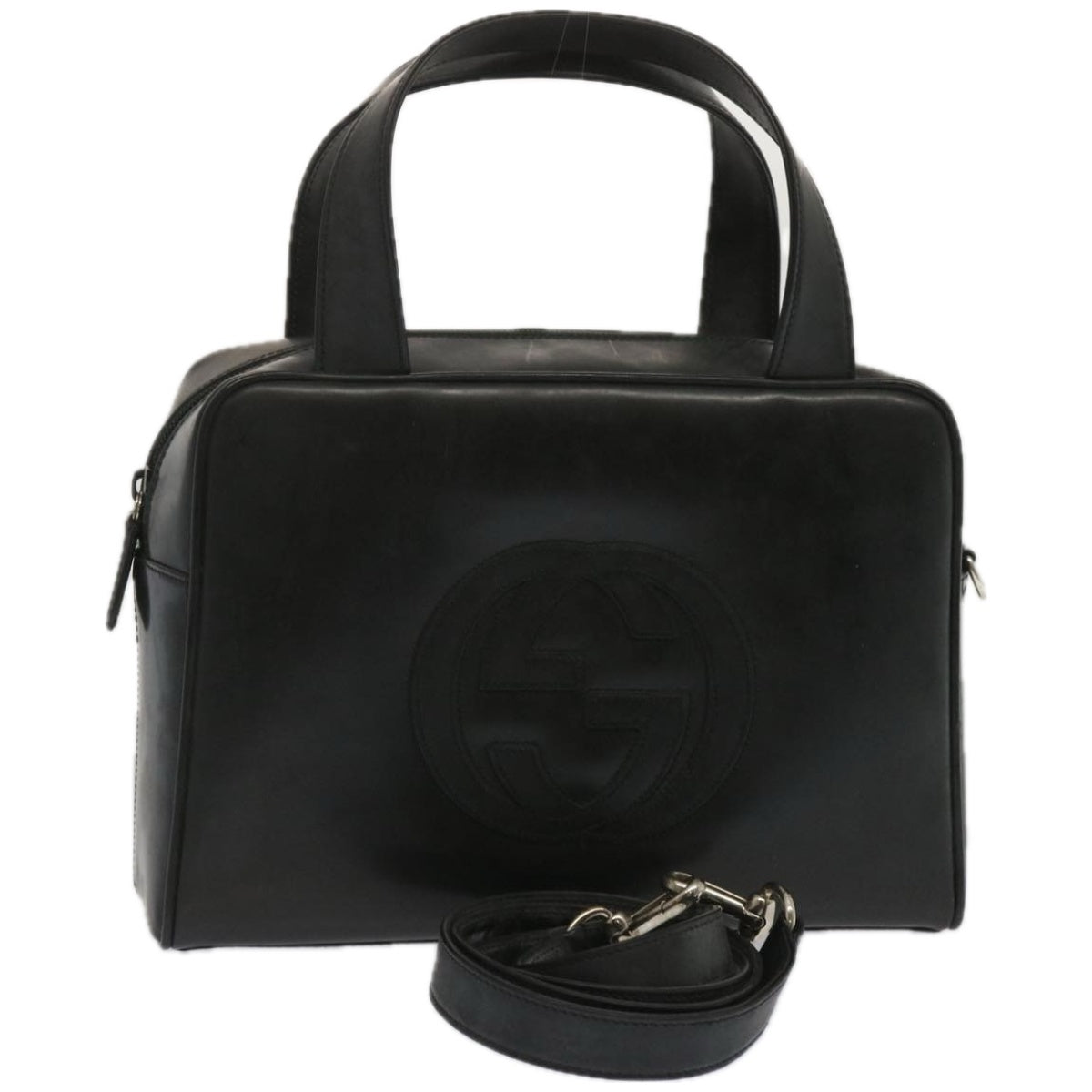 GUCCI Hand Bag Patent leather 2way Black  67289