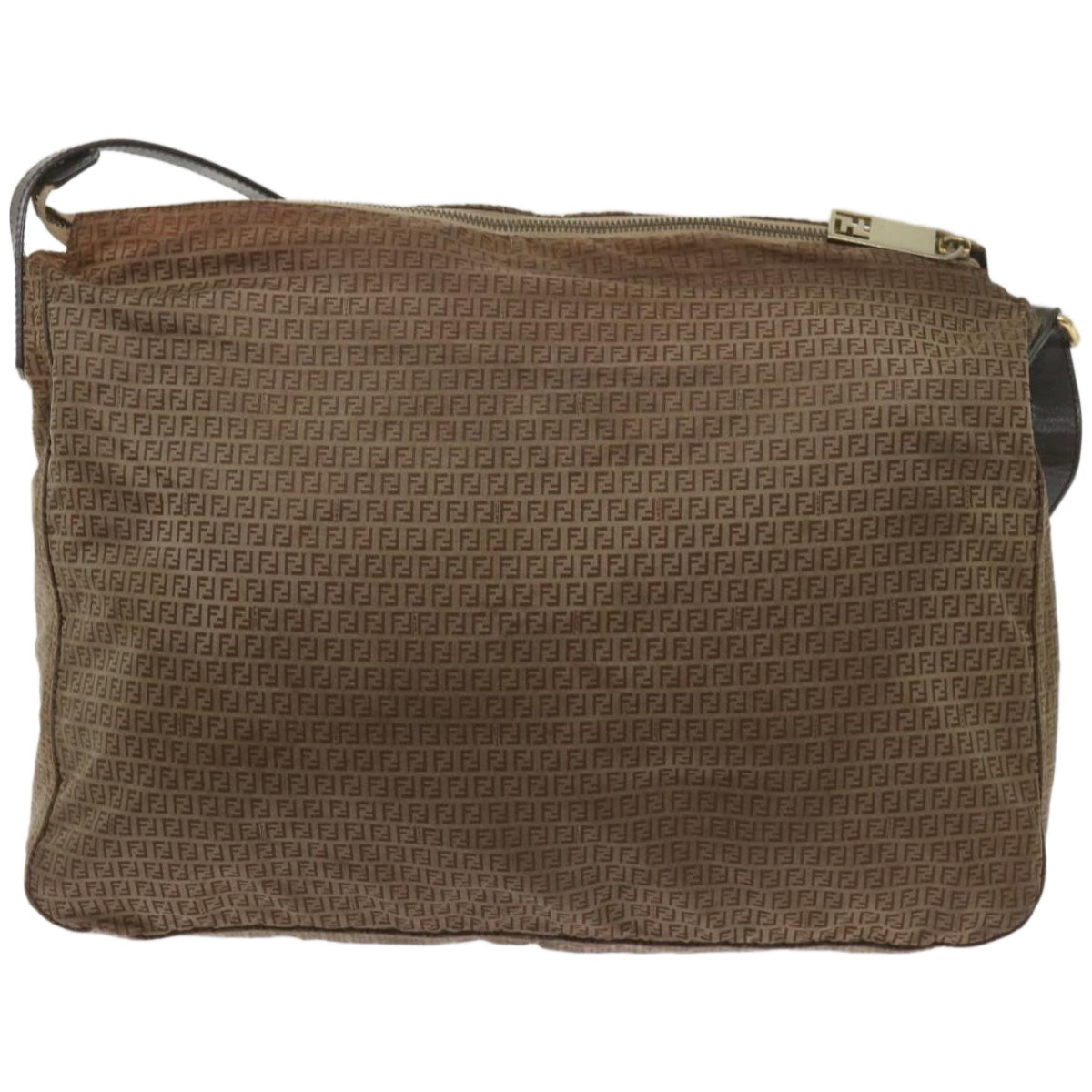 Luxury FendiZucchino Canvas Shoulder Bag Brown67343