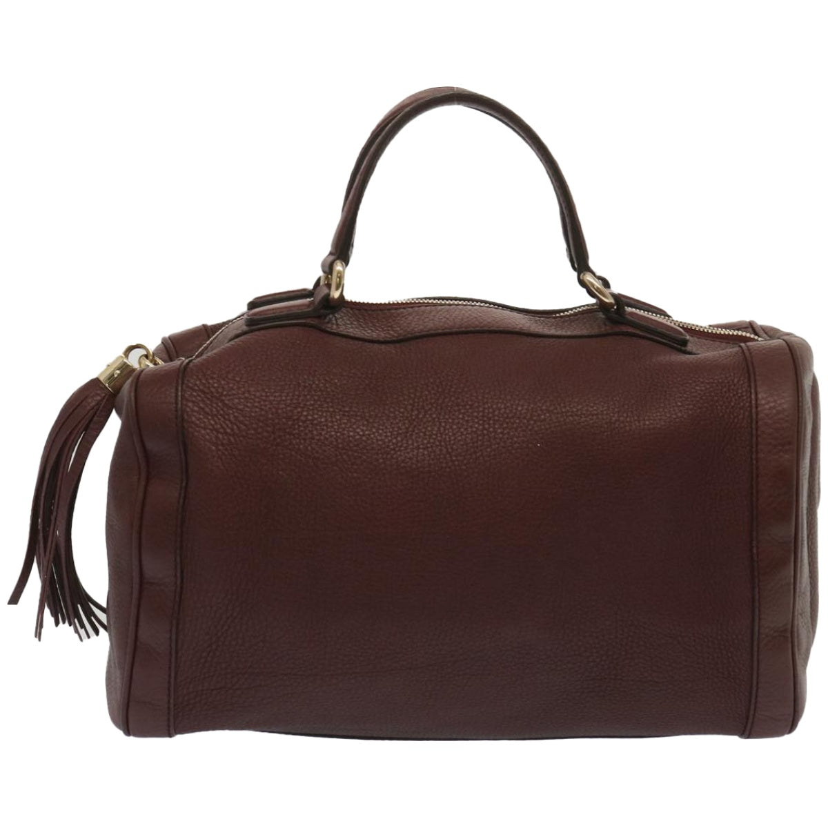 GUCCI Soho Boston Bag Leather Wine Red 282302  67353