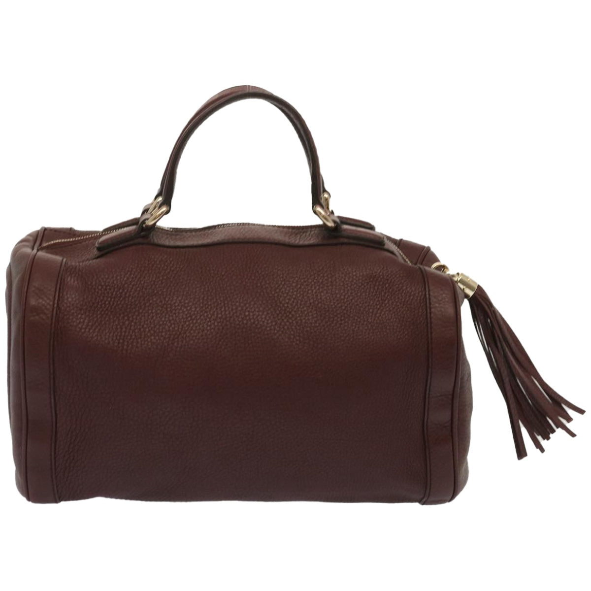 GUCCI Soho Boston Bag Leather Wine Red 282302  67353