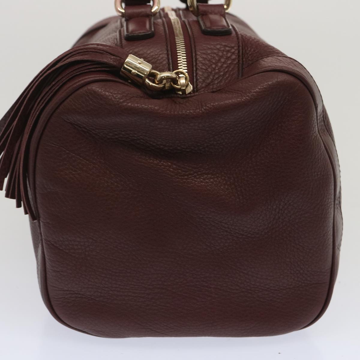 GUCCI Soho Boston Bag Leather Wine Red 282302  67353