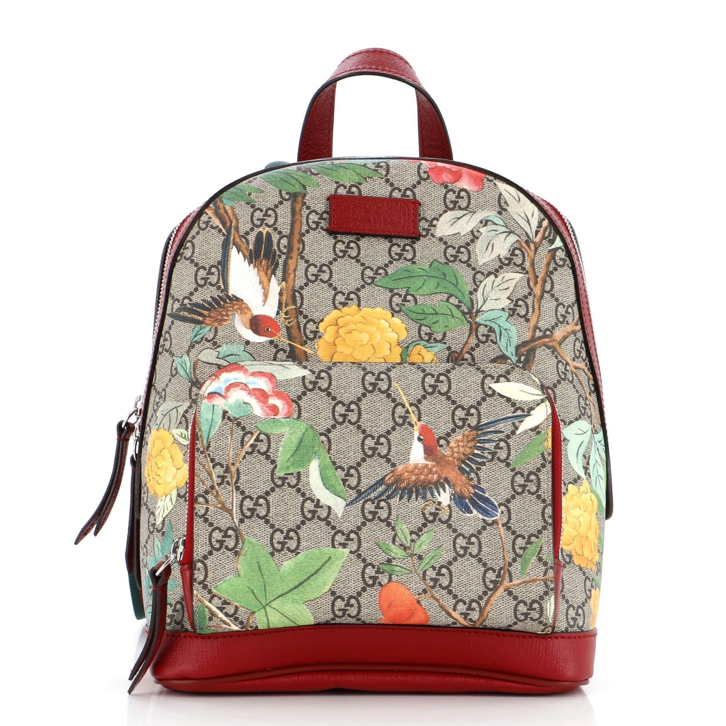 Luxury Gucci Trending 2025 Zip Pocket Backpack Tian Print GG Coated Canvas Small