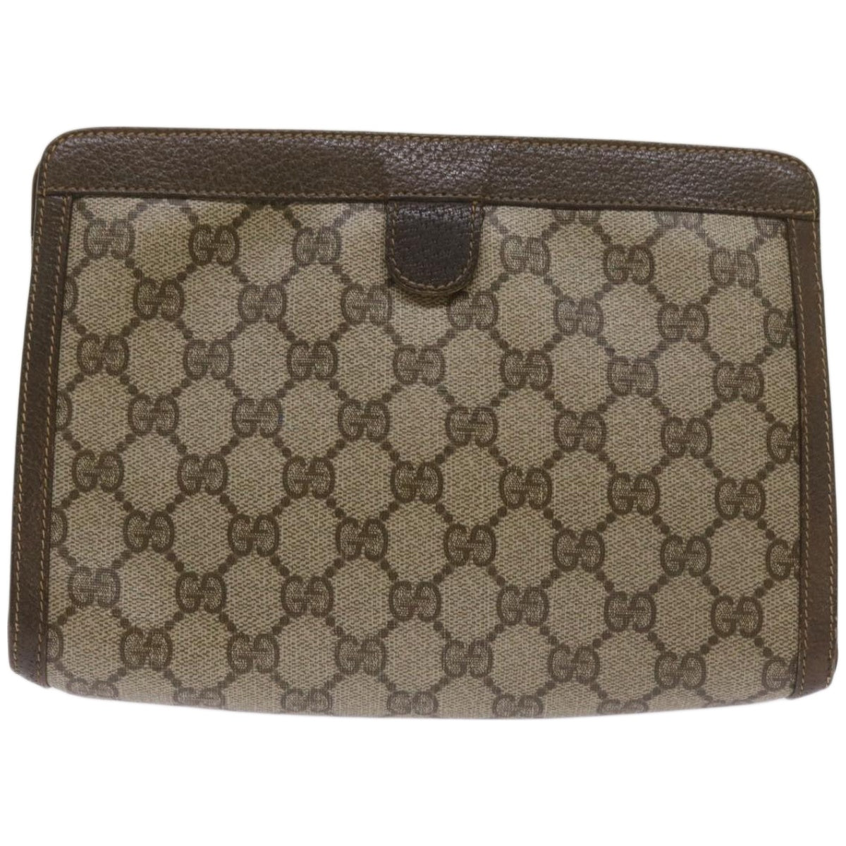 GUCCI GG Supreme Web Sherry Line Clutch Bag Beige Red Green 89 01 032  67421
