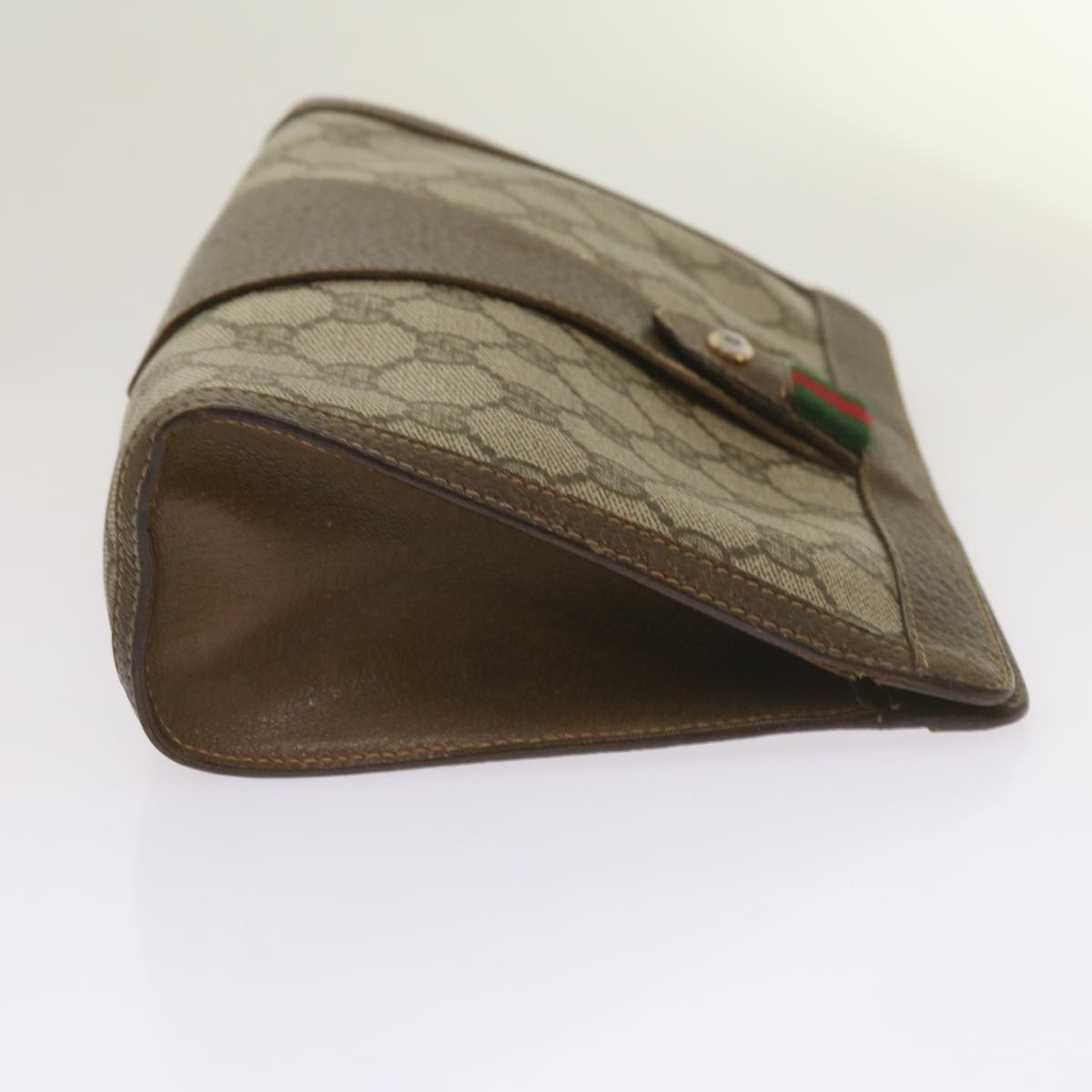 GUCCI GG Supreme Web Sherry Line Clutch Bag Beige Red Green 89 01 032  67421