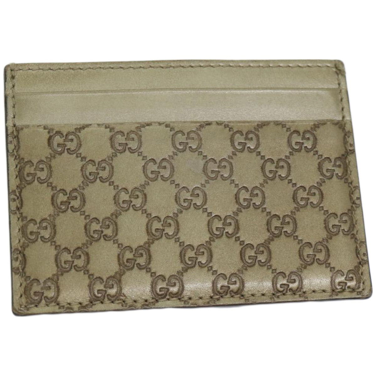 GUCCI GG Canvas Guccissima Card Case Beige 233166  67540