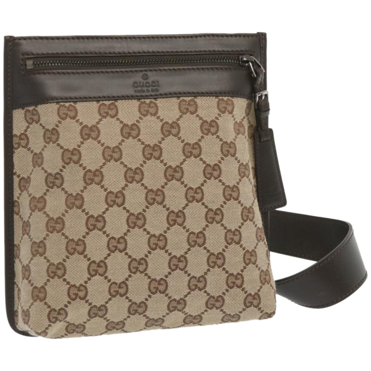 GUCCI GG Canvas Shoulder Bag Beige 92562  67579
