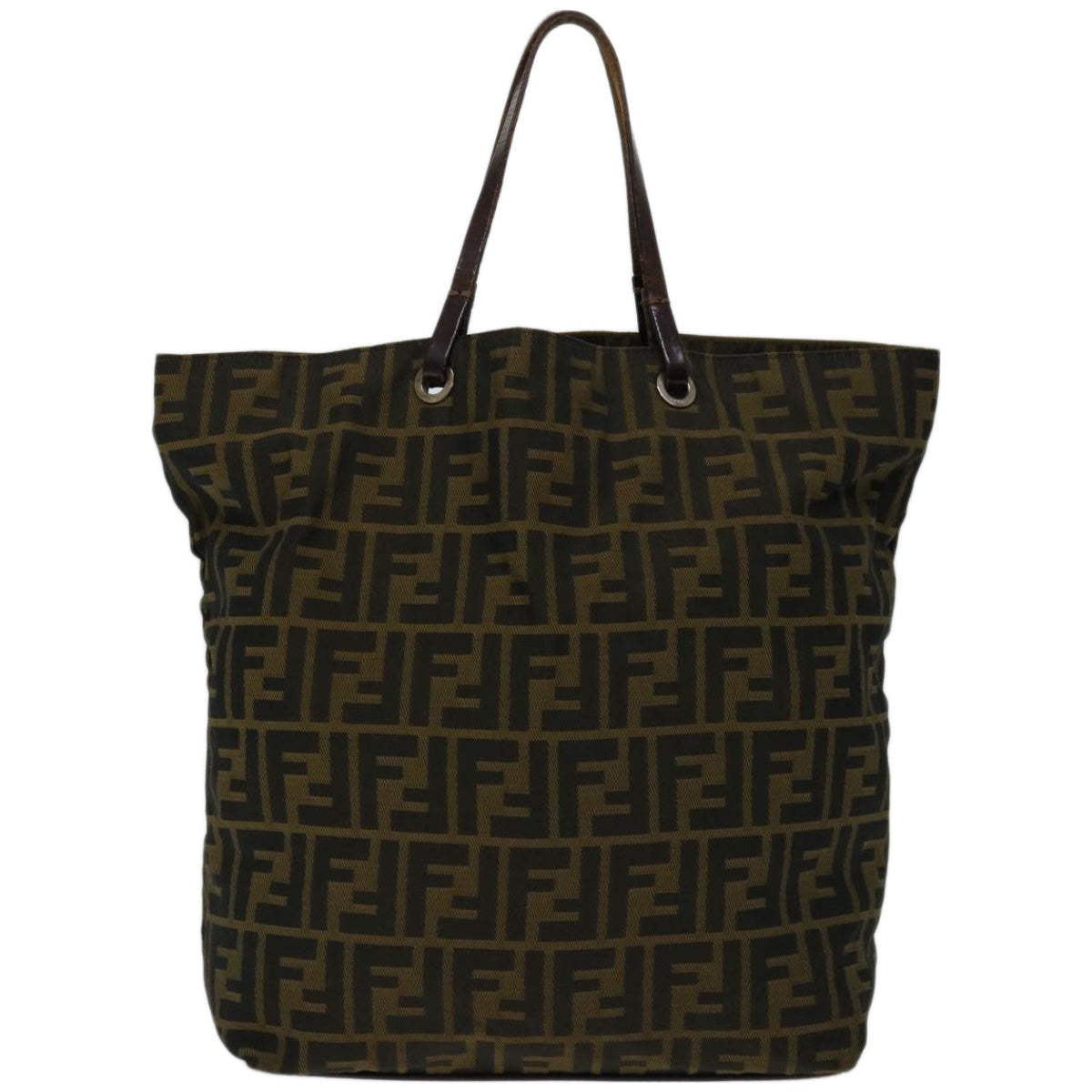 Luxury FendiZucca Canvas Hand Bag Black Brown67589