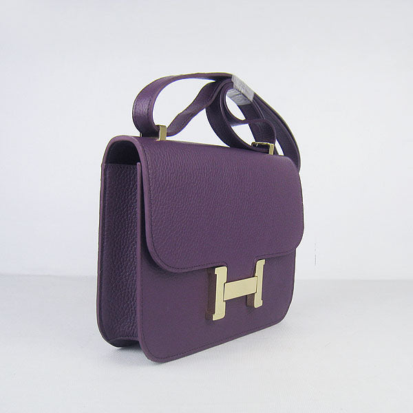 Luxury Hermes Constance Cowskin Leather Bag H017 purple golden