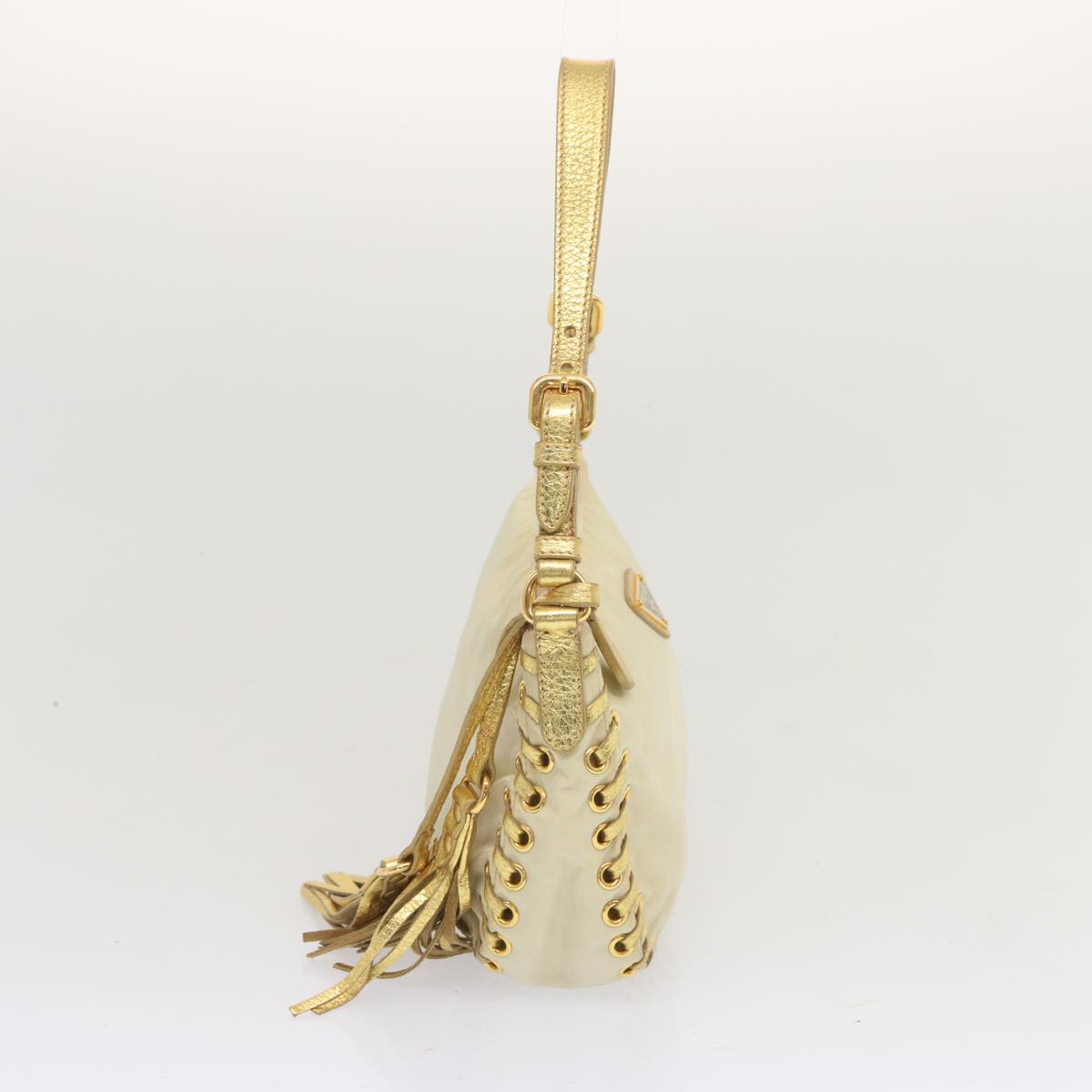 Luxury PradaAccessory Pouch Nylon Cream 67745
